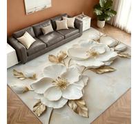 Floral Alfombra 80x120cm, Vintage Floral Alfombras for Bedroom | Small Washable Low Pile Non-Slip Moqueta for Living Room Kitchen Home Decor Mat