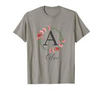 Floral Alice Nombre Flores Nombre Personalizado Alice Camiseta