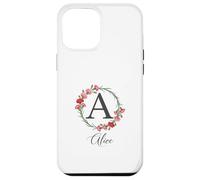Floral Alice Nombre Flores Nombre Personalizado Alice Carcasa para iPhone 12 Pro MAX