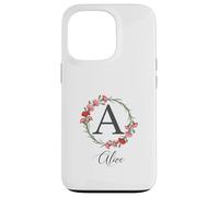 Floral Alice Nombre Flores Nombre Personalizado Alice Carcasa para iPhone 13 Pro