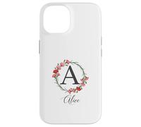 Floral Alice Nombre Flores Nombre Personalizado Alice Carcasa para iPhone 14