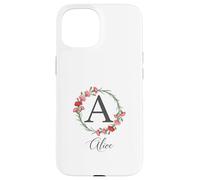 Floral Alice Nombre Flores Nombre Personalizado Alice Carcasa para iPhone 15