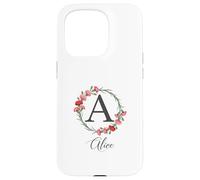 Floral Alice Nombre Flores Nombre Personalizado Alice Carcasa para iPhone 15 Pro