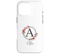 Floral Alice Nombre Flores Nombre Personalizado Alice Carcasa para iPhone 16 Pro
