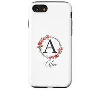 Floral Alice Nombre Flores Nombre Personalizado Alice Carcasa para iPhone SE (2020) / 7/8