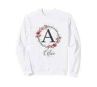 Floral Alice Nombre Flores Nombre Personalizado Alice Sudadera