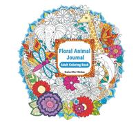 Floral Animal Journal | Coloring Book | Black-and-white line art | Stress relief coloring