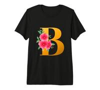 Floral B Alphabet Cute Initial Monogram Letter B Graphic Camiseta Premium