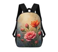 Floral Background with An Abstract Arrangement of Vivid, Impressionism Mochila Escolar Infantil Impresa En 3D Para Niños, Mochila De Viaje De Alta Capacidad, Mochilas Para Libros De 17 Pulgadas Para N