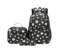 Floral Backpack Set - Student School Bag with Lunch Tote & Pencil Case