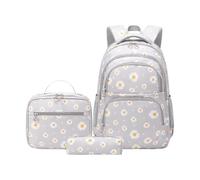 Floral Backpack Set - Student School Bag with Lunch Tote & Pencil Case
