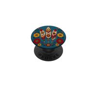 Floral Boho Plumas Motivos Folk Ornamental Tribal Western PopSockets PopGrip Adhesivo