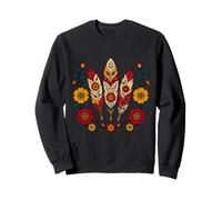 Floral Boho Plumas Motivos Folk Ornamental Tribal Western Sudadera