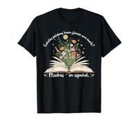Floral Book Spanish Teacher Cute Classroom Aesthetic Camiseta