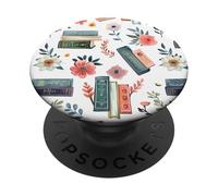 Floral Books Phone Grip Bookish Cottagecore Book Flowers PopSockets PopGrip Intercambiable