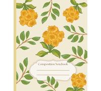 Floral Botanical Composition Notebook: Kids Elementary School Supplies Student Teacher | Daily Creative Writing Journal | Dandelion Kawaii Journal for ... Wide Ruled For School, Girl, Office, College