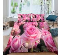 Floral Bouquet Style Funda Edredon Juego de Ropa de Cama de 3 Piezas Impresión 3D Cierre de Floral Bouquet Estilo Funda de Edredón Funda de Almohada a Juego Suave for Adolescentes King（220x240cm）