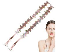 Floral Bra Straps - Decorative Shoulder Jewelry | 3D Flower Appliqué Detachable Bra Straps For Off-the-Shoulder Dresses, Adjustable Replacement Lingerie Strap, 1 Pair
