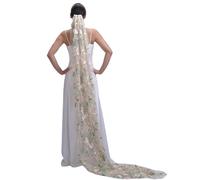 Floral Bridal Wedding Veils Cathedral Long Wild Flowers Accessories for Brides Colorful Secret Garden Green
