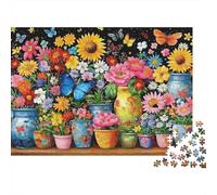 Floral Butterfly Garden Colourful Books 1000 Pieces Jigsaw for Adults The Impossible Challenge Brain Development 70x50cm/1000pcs