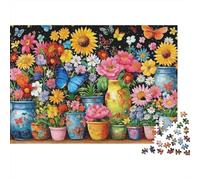 Floral Butterfly Garden Rompecabezas 1000 Piezas Papel Ecológico para Niños Principiantes, Ultra Difícil, Diversión Post-Clase, Mejor Calificado para Jóvenes Aprendices 38x26cm/1000pcs