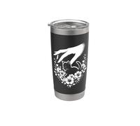 Floral Cat Lady - Gato vintage lindo alma gemela gatito gatito Vaso térmico de acero inoxidable de doble pared