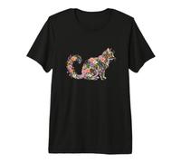 Floral Cat Women Gift - Watercolor Botanical Lover Camiseta Premium