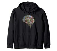 Floral Cerebro Anatomía Abstracto Naturaleza Arte Sudadera con Capucha