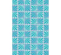 Floral Checkered 6x9" Notebook: Lined Notebook with a Retro Design of Flowers and Checkers in Purple & Blue