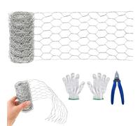 Floral Chicken Wire - Galvanized Garden Fencing with Plier Set, Flexible Wire Netting Roll 4x118 Inch for Floral Arrangement and Craft Projects | Durable Rust Resistant Mesh for DIY Wreath Vase Center
