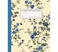 Floral Composition Notebook Blue Blossom | College Ruled Journal 7.5 x 9.25 in | 110 Pages for Writing, School, Notes, Work, or Journaling: College ... | Perfect for Students, Teachers, Writers