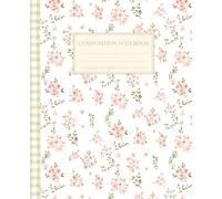 Floral Composition Notebook: Super Cute Cottagecore Pastel Pink & Green Checkered Coquette Vintage Aesthetic College Ruled Journal for Girls, Kids, Teens; Y2K Cool Preppy Girly School Supply