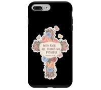 Floral con Dios Todas Las Cosas Son posibles Mateo 19:26 Biblia Carcasa para iPhone 7 Plus/8 Plus