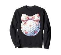 Floral Coquette Bow Golf Ball Golfing Golfista Deporte Amante Sudadera