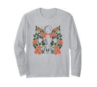 Floral Cow Skull Moon Vintage Aesthetic Manga Larga