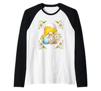 Floral Daisy Flower Design For Women Cute Easter Day GNOME Camiseta Manga Raglan