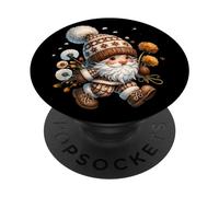 Floral Dandelion Flower GNOME In Knitting Outfit For Grandma PopSockets PopGrip Adhesivo