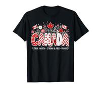 Floral de Hojas de Arce Fuertes y Libres de True North de Canadá Camiseta