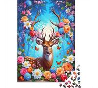 Floral Deer Rompecabezas Butterfly Garden 1000 Piezas Papel Reciclado Adultos Y Mayores De 12 Años Rompecabezas Divertido Y Desafiante Juego Familiar 70x50cm/1000pcs