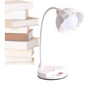 Floral Desk Lamp - Gooseneck Dimming for Study Focus | LED Table Lighting with Eye Care Shade, Energy Saving LED Fixture, Adjustable Brightness for Night Reading Bedroom Office Apartment Decor