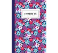 Floral Dot Grid Notebook for Women Navy Cover - Bright Feminine Dotted Journal, 6x9 Matte Paperback, 120 Pages: Colorful Flower Botanic: Beautiful ... journal for students, journaling, drawing