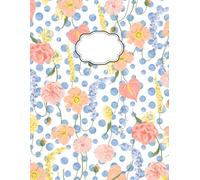 Floral Dreams Journal - 8.5x11” Lined Notebook with Pink Roses and Yellow Blooms for Women, Girls, and Creative Writers: Elegant composition book with watercolor rose and floral pattern