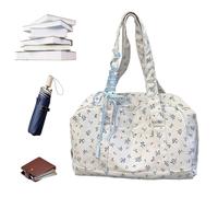 Floral Duffle Bag, Large-Capacity Flower Tote, Waterproof Shoulder Purse with Bow, Cute Carry- Weekender, 11.81x9.06x4.33 Inches for Travel Beach Yoga Workout Hospital, A., riferimento alla
