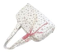 Floral Duffle Bag, Large-Capacity Flower Tote, Waterproof Shoulder Purse with Bow, Cute Carry- Weekender, 11.81x9.06x4.33 Inches for Travel Beach Yoga Workout Hospital, B, riferimento alla