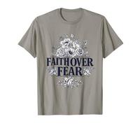 Floral Faith Over Fear Quotes Illustration Graphic Designs Camiseta