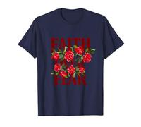 Floral Faith Over Fear Quotes Illustration Graphic Designs Camiseta