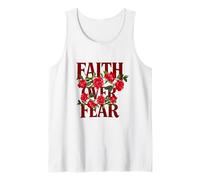 Floral Faith Over Fear Quotes Illustration Graphic Designs Camiseta sin Mangas