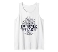 Floral Faith Over Fear Quotes Illustration Graphic Designs Camiseta sin Mangas