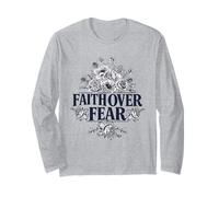 Floral Faith Over Fear Quotes Illustration Graphic Designs Manga Larga