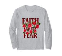 Floral Faith Over Fear Quotes Illustration Graphic Designs Manga Larga